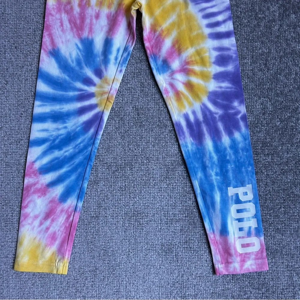 NWT Polo Ralph Lauren Kids Tie-Dye Stretch Jersey Leggings, Size 7